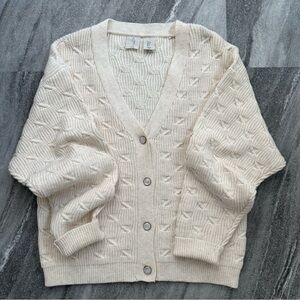 Joie Cream Textured Cardigan